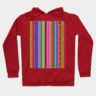 Ethnic Peruvian Motif Striped Pattern Hoodie